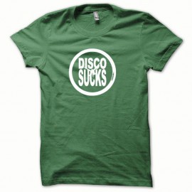 Shirt Disco Sucks blanc/vert bouteille pour homme et femme