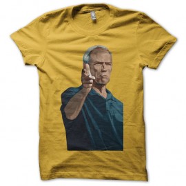 Shirt Clint Eastwood handshot jaune pour homme et femme