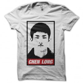 Shirt Badminton Chen Long parodie Obey blanc pour homme et femme