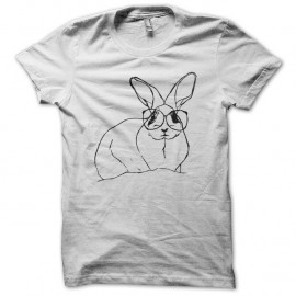 Shirt Lapin à lunettes blanc pour homme et femme