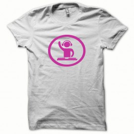 Shirt Dj at work rose/blanc pour homme et femme