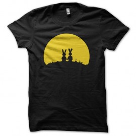 Shirt Lapin coucher de soleil noir pour homme et femme