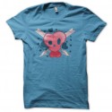 Shirt Coeur en crâne turquoise pour homme et femme