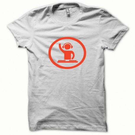 Shirt Dj at work orange/blanc pour homme et femme