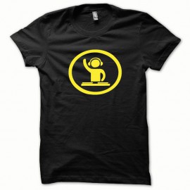 Shirt Dj at work jaune/noir pour homme et femme