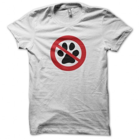 Shirt anti Chien empreinte interdit blanc pour homme et femme