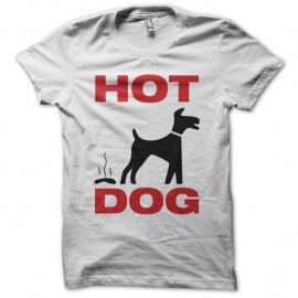 Shirt Chien Hot Dog blanc pour homme et femme