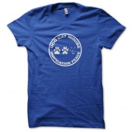 Shirt Dog Cat Mouse Unification Peace bleu pour homme et femme