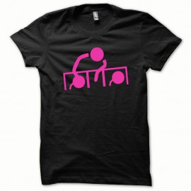 Shirt Dj at work rose/noir pour homme et femme