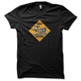 Shirt panneau Wolf Crossing noir pour homme et femme