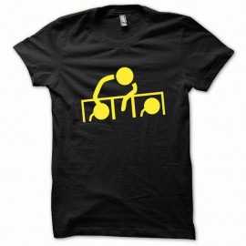 Shirt Dj at work jaune/noir pour homme et femme