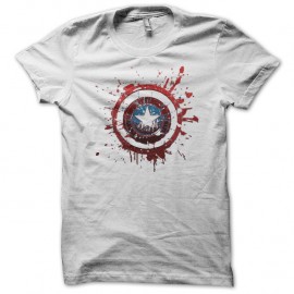 Shirt Capitain american blason graphique blanc pour homme et femme