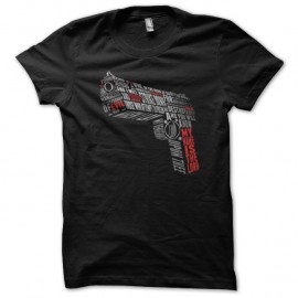 Shirt MNITL text gun noir pour homme et femme