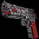 Shirt MNITL text gun noir pour homme et femme