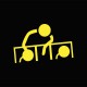 Shirt Dj at work jaune/noir pour homme et femme