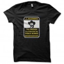 Shirt Warning sign Protected by Chuck Norris noir pour homme et femme