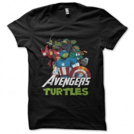 Shirt Tortues Ninja parodie Avengers noir pour homme et femme