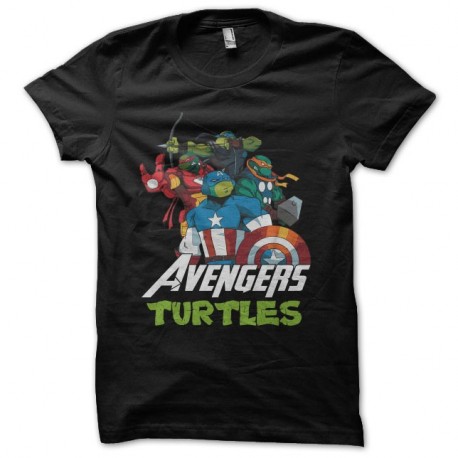Shirt Tortues Ninja parodie Avengers noir pour homme et femme