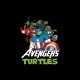 Shirt Tortues Ninja parodie Avengers noir pour homme et femme