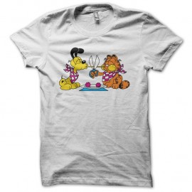 Shirt Garfield spaghetti blanc pour homme et femme