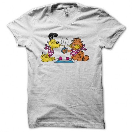 Shirt Garfield spaghetti blanc pour homme et femme