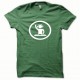 Shirt Dj at work blanc/vert bouteille pour homme et femme
