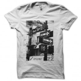 Shirt New York 5th avenue corner blanc pour homme et femme
