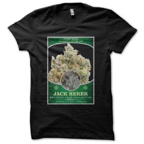 Shirt cannabis Jack Herer Top Ten noir pour homme et femme