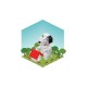 Shirt Ameba Pigg Snoopy blanc pour homme et femme