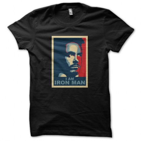 Shirt I AM IRONMAN obama style noir pour homme et femme