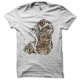 Shirt dragon coloré tatouage blanc pour homme et femme