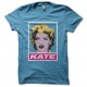 Shirt Kate Moss by Banksy parodie Obey turquoise pour homme et femme