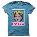 Shirt Kate Moss by Banksy parodie Obey turquoise pour homme et femme