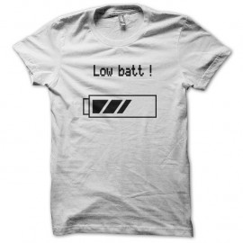 Shirt Low Battery blanc pour homme et femme