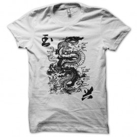 Shirt Dragon Chinois artwork blanc pour homme et femme