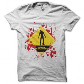 Shirt Beware of the Walkin Dead blanc pour homme et femme