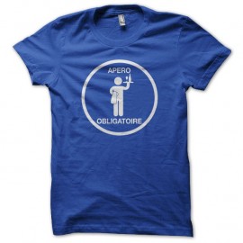 Shirt Apéro obligatoire bleu pour homme et femme