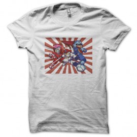 Shirt Samourai Pizza Cats blanc pour homme et femme