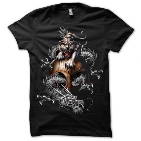 Shirt noir Tigre & dragon pour homme et femme