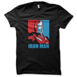 Shirt Ironman façon drapeau obama noir pour homme et femme