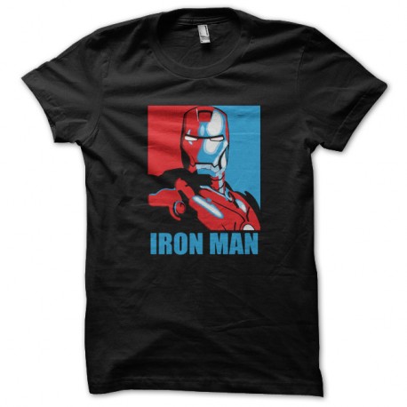 Shirt Ironman façon drapeau obama noir pour homme et femme