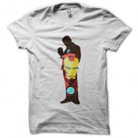 Shirt silhouette avec iron man dedans blanc pour homme et femme