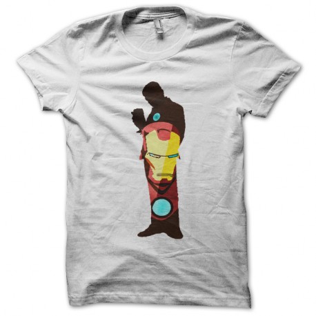 Shirt silhouette avec iron man dedans blanc pour homme et femme