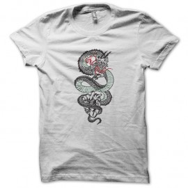 Shirt tatouage de dragon chinois en blanc pour homme et femme