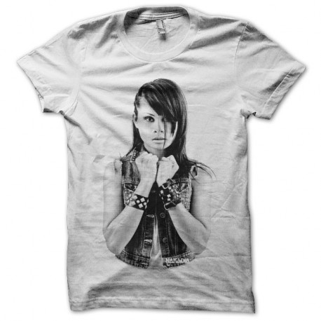 Shirt Nakadia DJ techshirt halftone blanc pour homme et femme