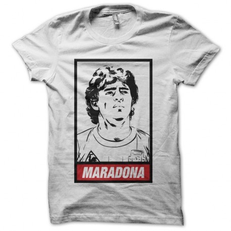 Shirt Diego Maradona parodie Obey blanc pour homme et femme