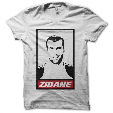 Shirt Zinedine Zidane parodie Obey blanc pour homme et femme
