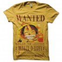 Shirt wanted luffy one piece jaune pour homme et femme