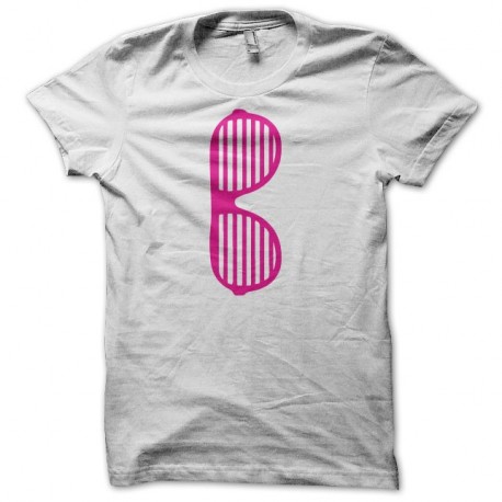Shirt lunettes geek rayées fashion blanc pour homme et femme