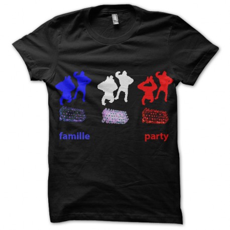 Shirt famille party noir pour homme et femme